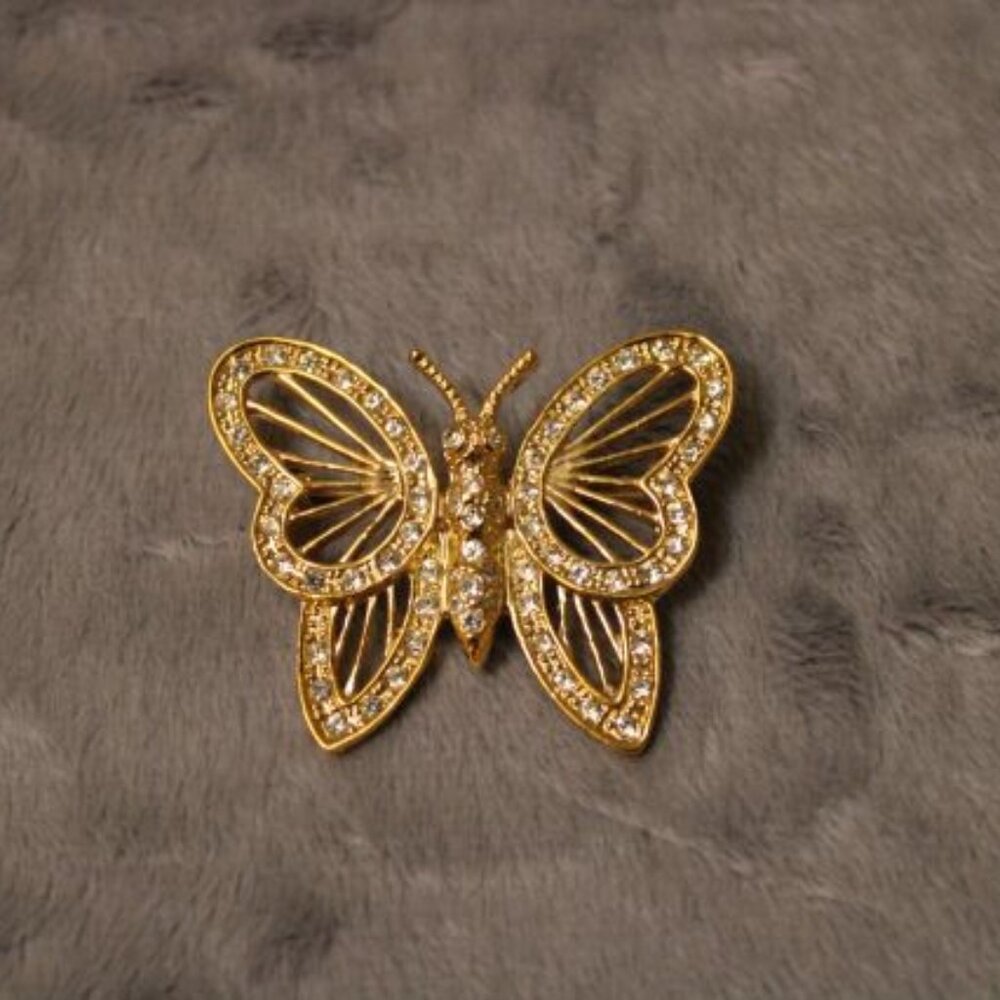 Butterfly Pin/Brooch by Roman Gold Tone  - Pre-Owned